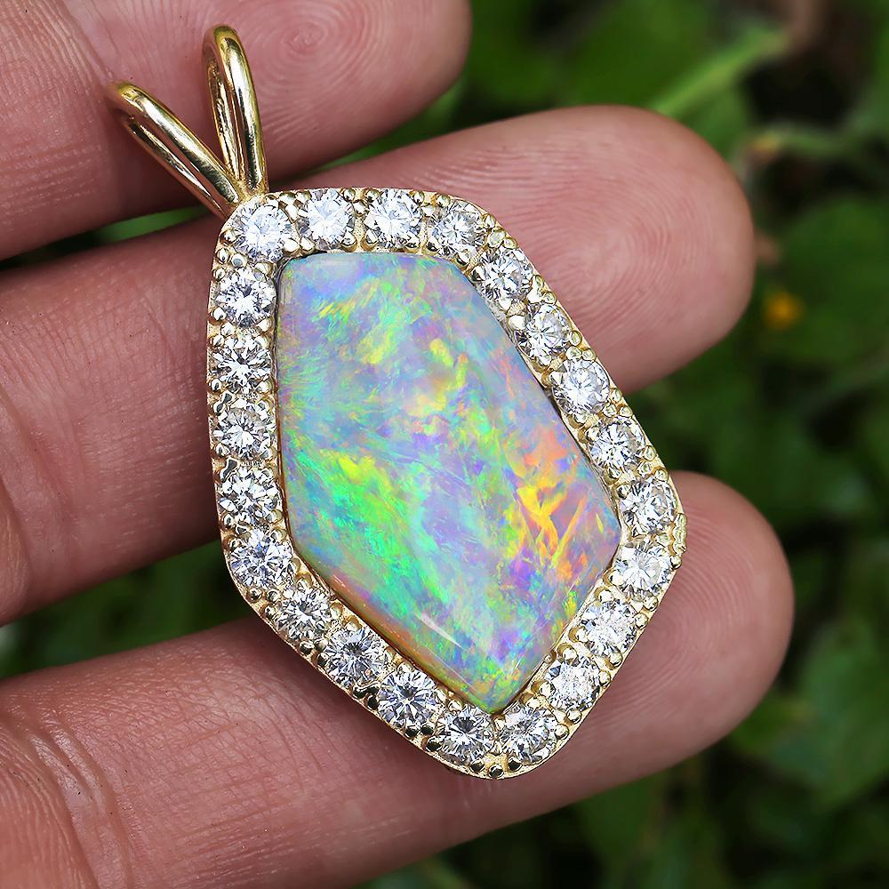 Flame' Triplet Opal Pendant G/P Silver - Black Star Opal